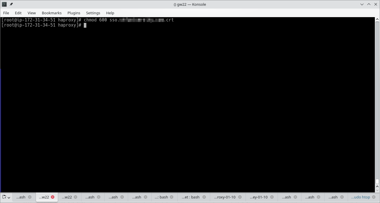 HAProxy certificate file permission