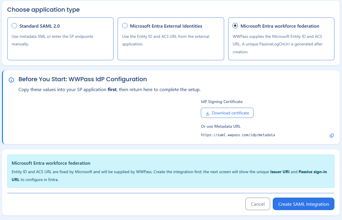 Microsoft Entra Workforce Federation