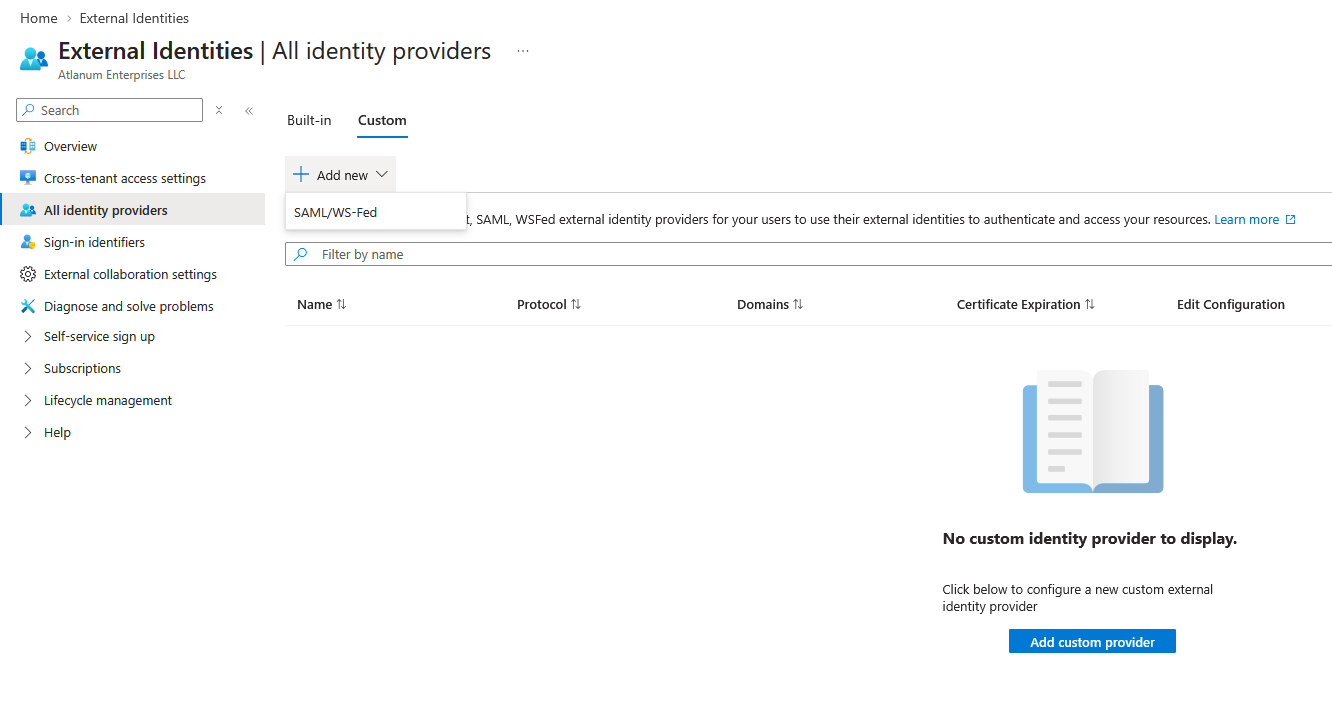 External Identity Page