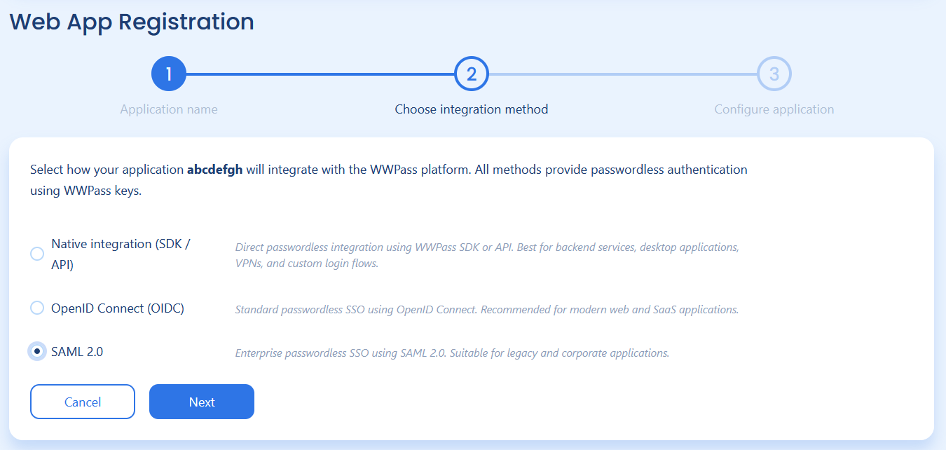 Saml New App Registration