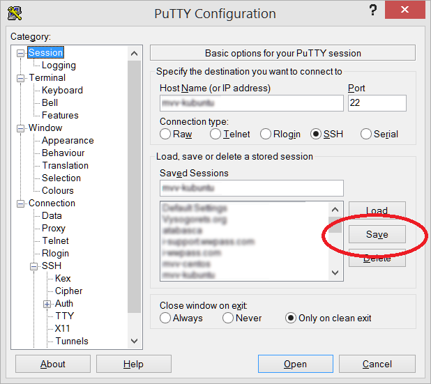 PuTTY Configuration