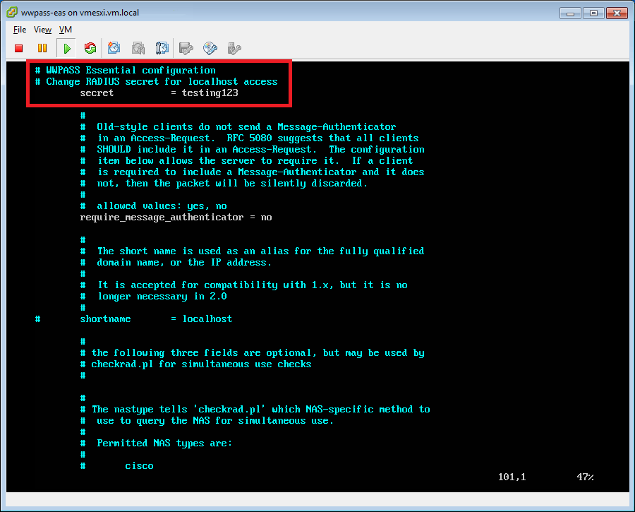 wwpass-eas on vmesxi.vm.local