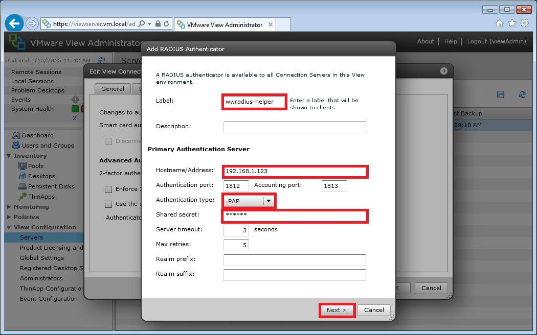 VMware View Administrator